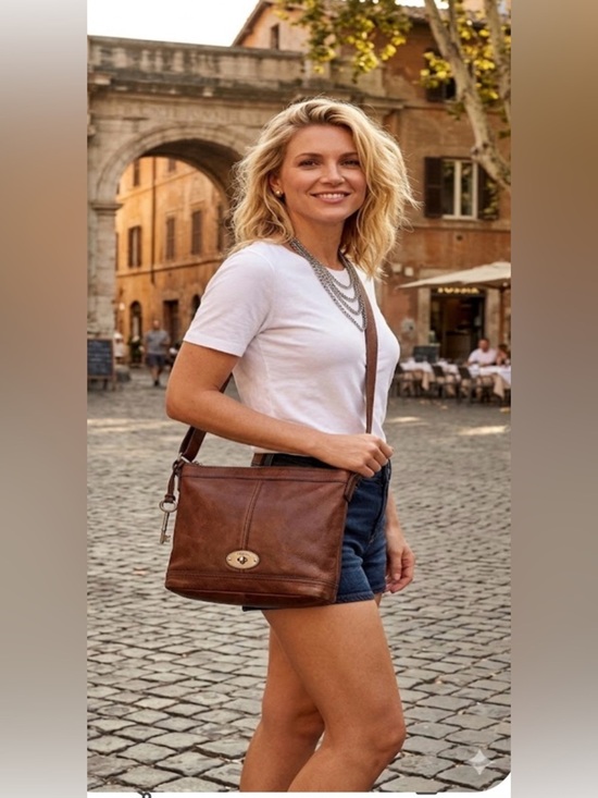 Fossil Handbags - Fossil Dark Brown Leather Wallet with Silver Hardware